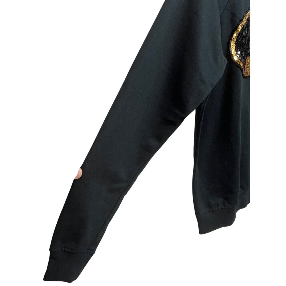 Batman Sequin Logo Sweatshirt Black Small Crew Neck Long Sleeve - Picture 7 of 15